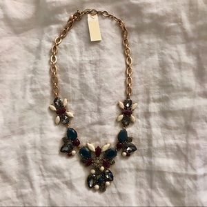 NEW Jcrew blue purple crystal statement necklace